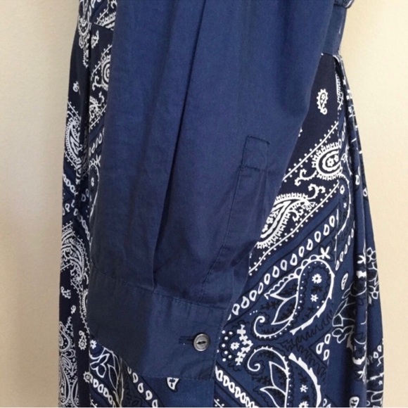 ANTHROPOLOGIE Holding Horses Flared Bandana Western Shirtdress Size 0 - Picture 6 of 16
